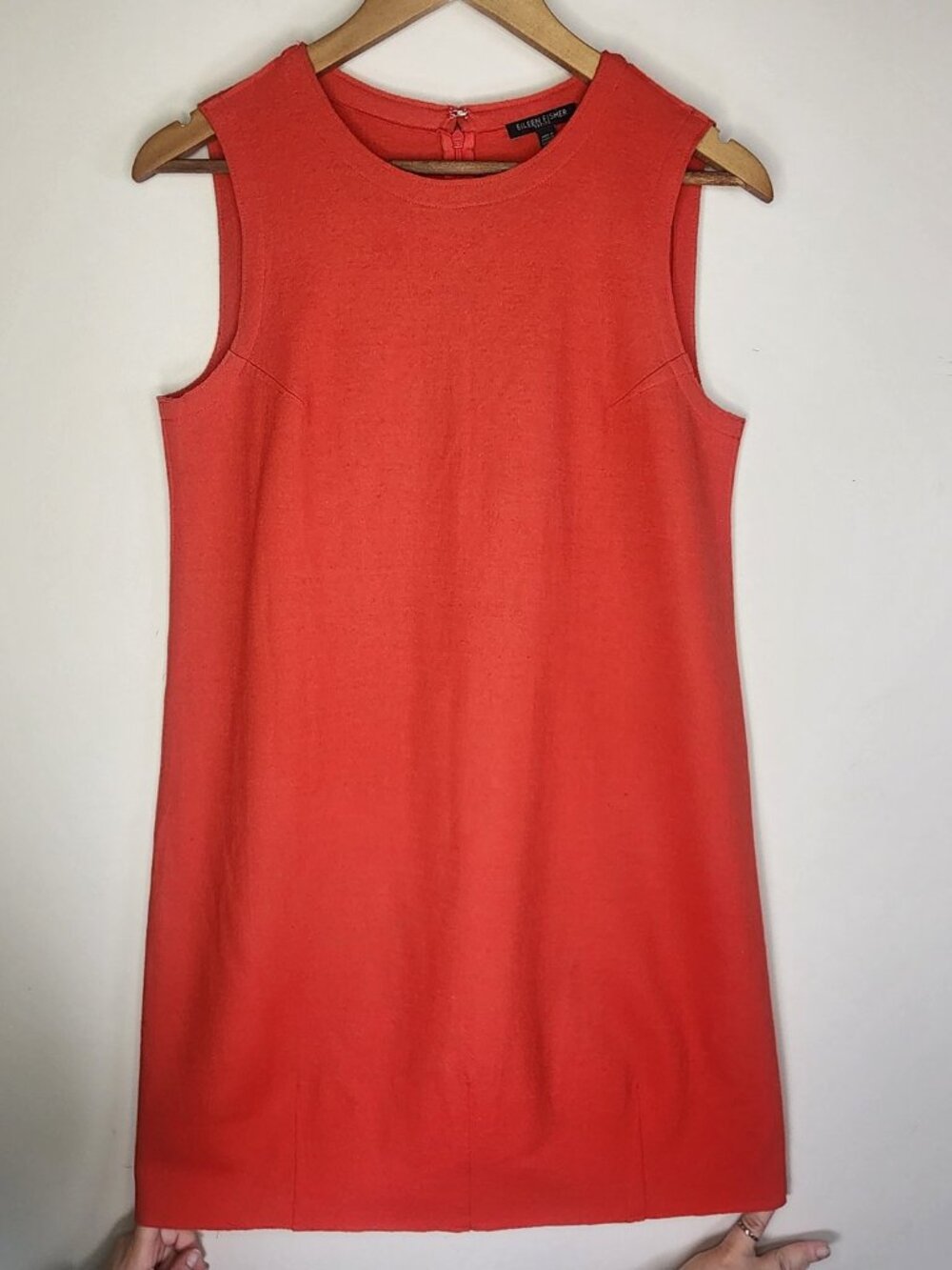 Eileen Fisher Petite Sleeveless Shift Dress Coral PS Minimalist Work Wear